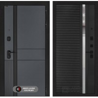 Входная дверь EVOLAB 31 - Черный кварц, зеркальная вставка с тонировкой