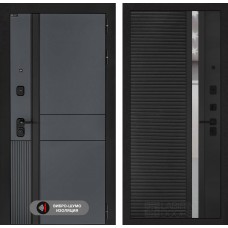 Входная дверь EVOLAB 31 - Черный кварц, зеркальная вставка с тонировкой