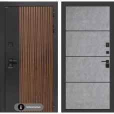 Айслаб 25 - Бетон светлый, черный молдинг