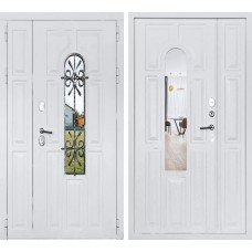 Входная дверь Континент — Лион двухстворчатая Белая
