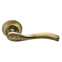 Ручка дверная CATHERINE MH-36 COF раздельная на круглом основании, цвет кофе, ЦАМ Light