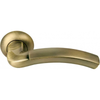 Ручка дверная ПАЛАЦЦО MH-02 MAB/AB раздельная на круглой розетке, цвет бронза/ант.бронза, ЦАМ