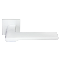 Ручка дверная MERCURY MH-53-S6 W раздельная на квадратном основании, цвет белый, ЦАМ Light