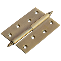 Петля карточная разъемная MB 100X70X3 AB R C латунная правая с коронкой , врезная, цвет бронза