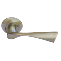 Ручка дверная КАПЕЛЛА MH-01 AB на круглом основании, цвет бронза, ЦАМ