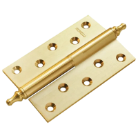 Петля карточная разъемная MB 120X80X3.5 SG L C латунная с коронкой левая, верзная, цвет матовое золото