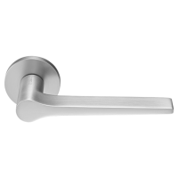 Ручка дверная LAND MH-60-R6 MSC раздельная на круглой розетке 6 мм, цвет мат. сатин. хром, ЦАМ Light