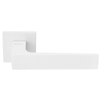 Ручка дверная MIRA MH-54-S6 W раздельная на квадратной розетке, цвет белый, ЦАМ Light