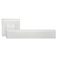 Ручка дверная HORIZONT S5 BIA раздельная на квадратном основании, цвет белый, ЦАМ