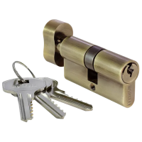 60CK AB, ключевой цилиндр с заверткой (60мм), цвет - античная бронза