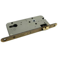 Замок межкомнатный OL03 AB под цилиндр с тремя ригелями, цвет античная бронза