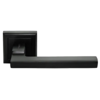 Ручка дверная PANTS MH-35 BL-S раздельная на квадратной розетке, цвет черный, ЦАМ Light