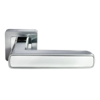 Ручка дверная FLEX MH-44 SC/CP-S55 раздельная на квадратной накладке, цвет матовый хром/хром, ЦАМ Light