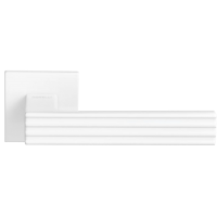 Ручка дверная MAGLEV MH-52-S6 W раздельная на квадратной розетке, цвет белый ЦАМ Light