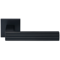 Ручка дверная MAGLEV MH-52-S6 BL раздельная на квадратной розетке, цвет черный,ЦАМ Light