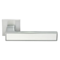 SULLA, ручка дверная, на квадратной накладке MH-48-S6 SC/W, цвет - мат.хром/белый