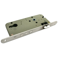 Замок межкомнатный OL03 SN под цилиндр с тремя ригелями, цвет никель матовый