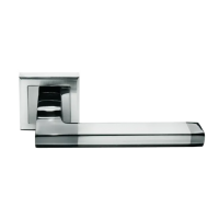 Ручка дверная PANTS MH-35 SN/BN-S раздельная на квадратной розетке, цвет бел.никель/черн. никель, ЦАМ Light