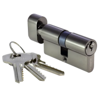 60CK BN, ключевой цилиндр с заверткой (60 мм), цвет - черный никель