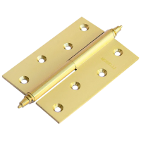 Петля разъемная карточная MB 100X70X3 SG L C латунная с коронкой левая, врезная цвет матовое золото