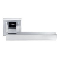 Ручка дверная PIQUADRO MH-37 SC/CP-S на квадратной накладке, цвет мат.хром/хром, ЦАМ Light