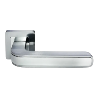 Ручка дверная EON MH-46 SC/CP-S55 раздельная на квадратной розетке, цвет матовый хром/хром, ЦАМ Light