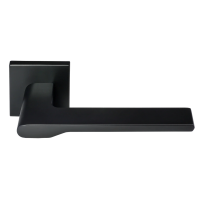 Ручка дверная MERCURY MH-53-S6 BL раздельная на квадратной накладке, цвет черный, ЦАМ Light