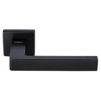 Ручка дверная HORIZONT S5 NERO раздельная на квадратной розетке, цвет черный, ЦАМ