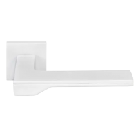 Ручка дверная PIERRES раздельная на квадратной розетке, цвет белый, ЦАМ Light