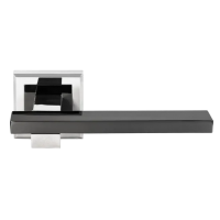 Ручка дверная SHAPE MH-38 SN/BN-S раздельная на квадратной розетке, цвет бел. никель/черн. никель, ЦАМ Light