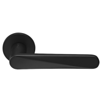 Ручка дверная CAYAN MH-58-R6 BL раздельная на круглой розетке 6 мм, цвет чёрный, ЦАМ Light