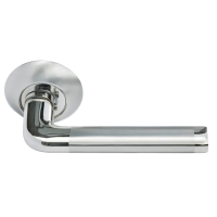 Ручка дверная КОЛОННА MH-03 SN/CP на круглом основании, цвет бел.никель/хром, ЦАМ