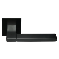 Ручка дверная YSTAD MH-47-S6 BL раздельная на квадратном основании, цвет черный, ЦАМ Light