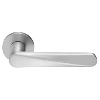 Ручка дверная CAYAN MH-58-R6 MSC раздельная на круглой розетке 6 мм, цвет-мат. сатин.хром, ЦАМ Light