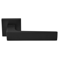 Ручка дверная MIRA MH-54-S6 BL раздельная на квадратном основании 6 мм, цвет черный, ЦАМ Light