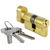 50CK PG, ключевой цилиндр с заверткой (50 мм), цвет - золото