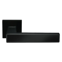 Ручка дверная SULLA MH-48-S6 BL раздельная на квадратной розетке, цвет черный, ЦАМ Light