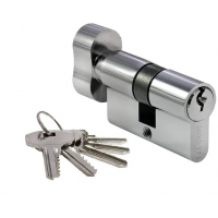 Цилиндровый механизм (личинка) 50CK PC 50 мм с заверткой, сантехнический, цвет хром