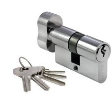 Цилиндровый механизм (личинка) 50CK PC 50 мм с заверткой, сантехнический, цвет хром