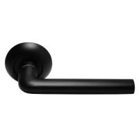 Ручка дверная КОЛОННА MH-03 BL раздельная на круглом основании, цвет черный, ЦАМ Light