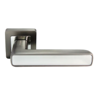 Ручка дверная FLEX MH-44 GR/CP-S55 раздельная на квадратном основании, цвет графит/хром, ЦАМ Light