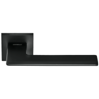 Ручка дверная PLATEAU MH-51-S6 BL на квадратной накладке, цвет черный, ЦАМ Light