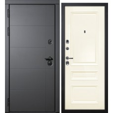 Дверь Э-1 / Смальта-06 Серый софт / Слоновая кость ral 1013