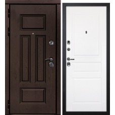 Дверь Э-2 /Смальта-18 Дуб крафт / Белый ral 9003