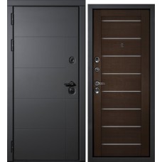 Дверь Э-1 / ТЕХНО-708 Серый софт / Венге
