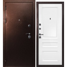 Дверь С-3/Смальта-06 Антик медный / Белый ral 9003