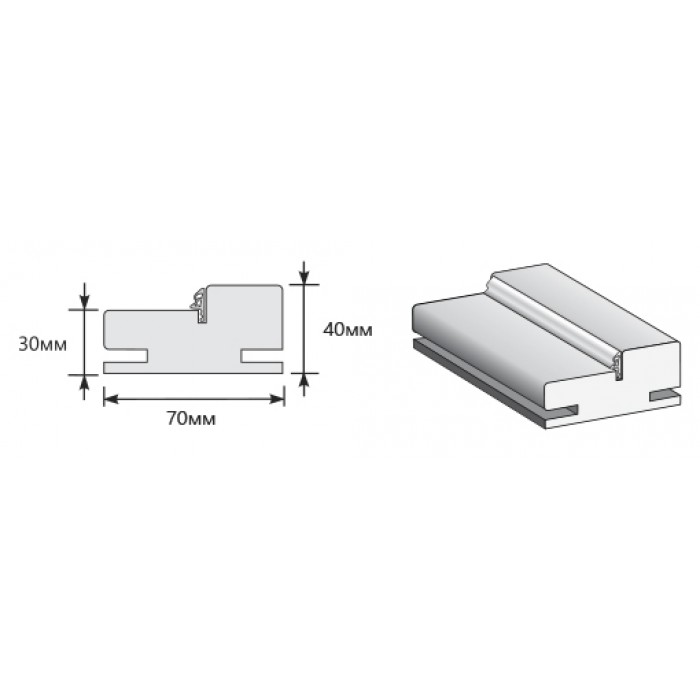 Коробка "Т" ЛВЛ/МДФ 2070*70*40 (у,п)