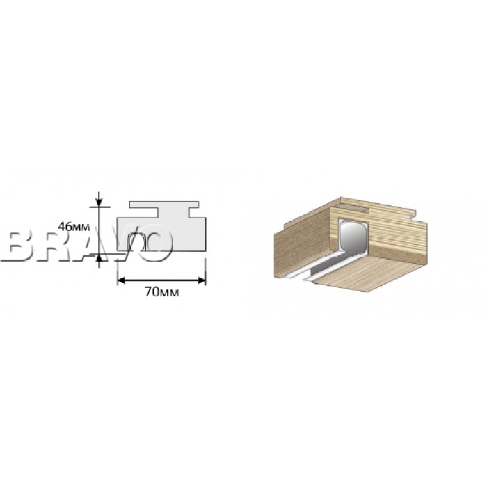 Перекладина "Т" 1000*70*46 (п, с напр. П-2)