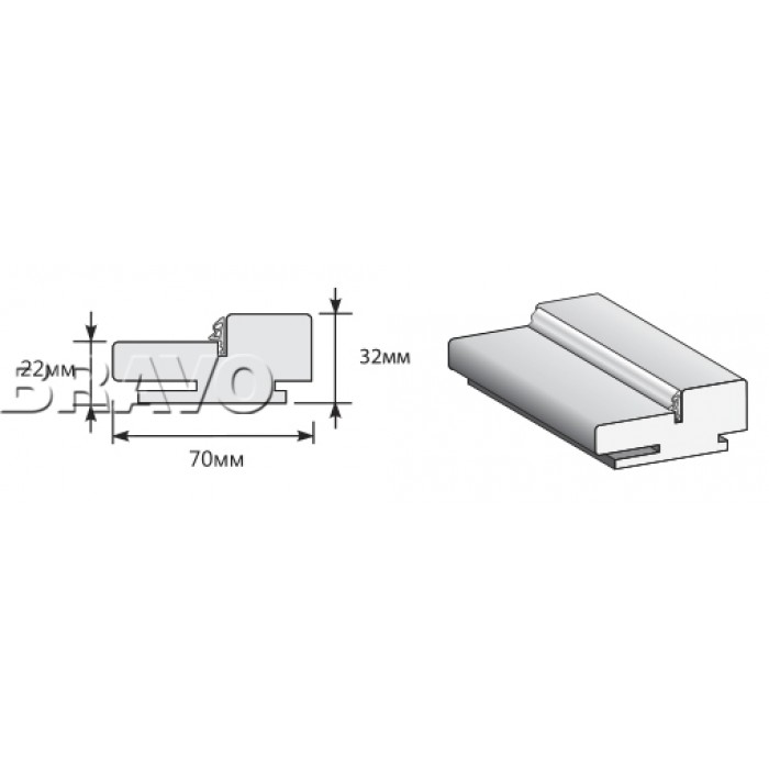 Коробка "Т" 2070*70*32 (у,п)