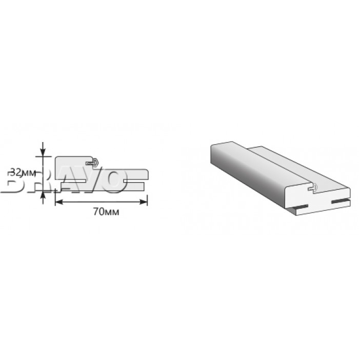 Коробка "Т" 2070*32*70 (у,п)